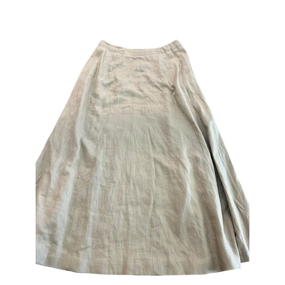 Classiques For Nordstrom Women's Cream A-Line Midi Skirt Size 14